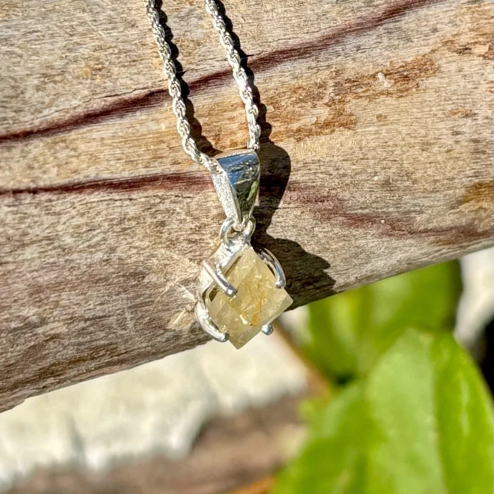 Golden Rutilated Quartz Necklace - Picture 10 of 15